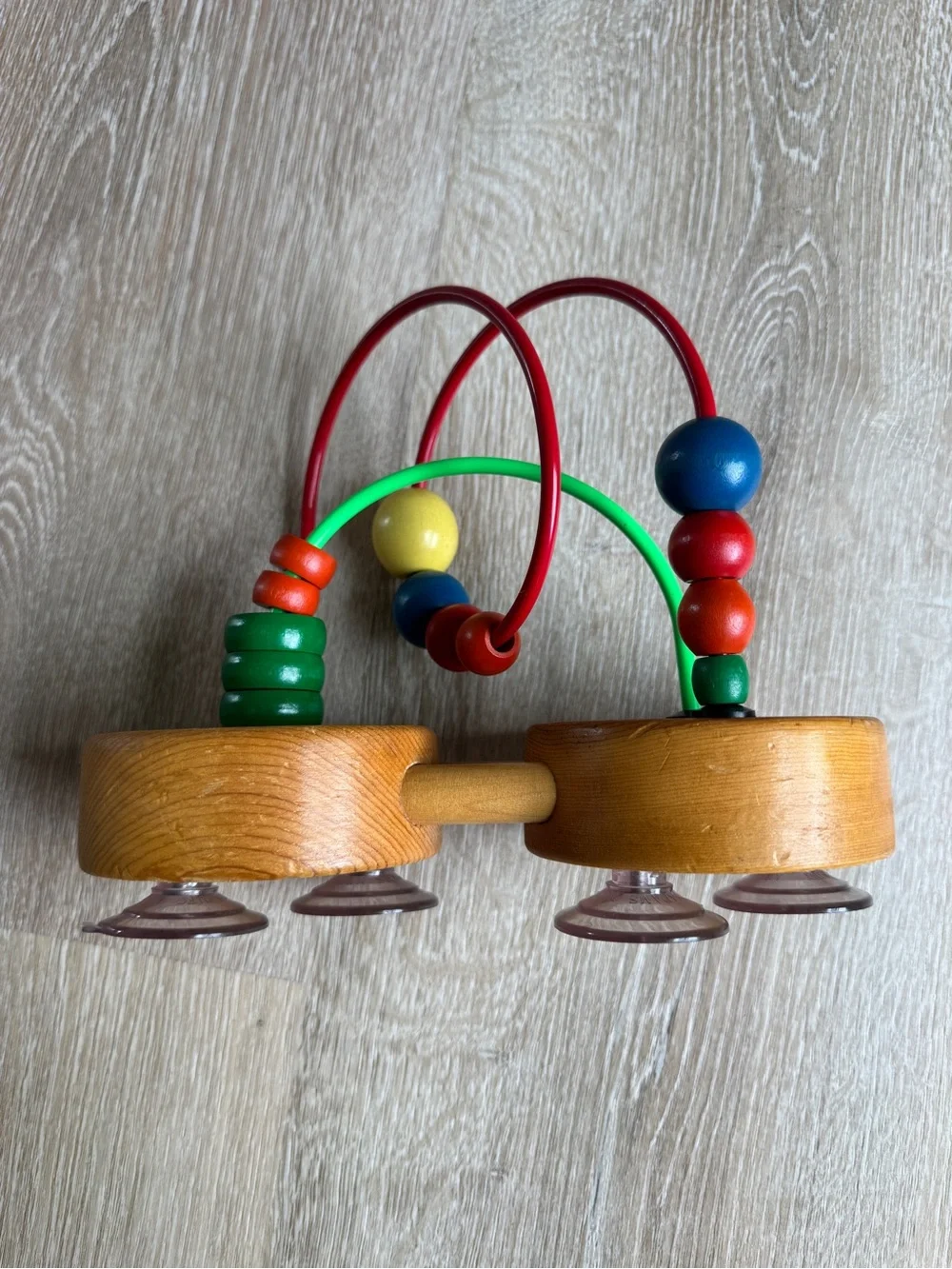 educo wood table top bead maze toy suction montessori 1995 vintage